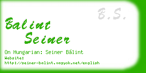 balint seiner business card