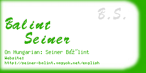 balint seiner business card